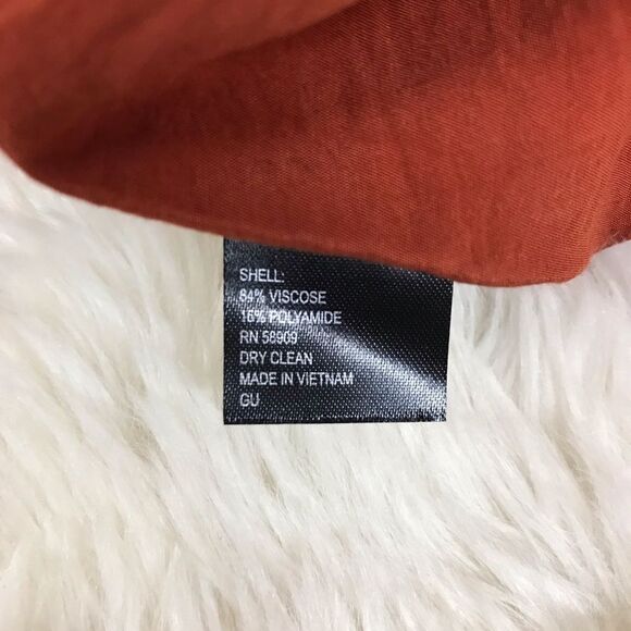 GIANNI BINI Burnt Orange Cropped Peasant Blouse Top Puff Sleeve Size Small New - Picture 10 of 13